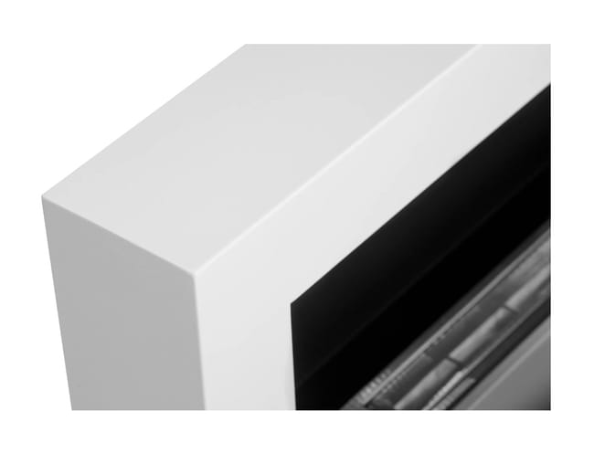 Chimenea de bioetanol de pared, color blanco Siena, L 90 x P 12 x H 40