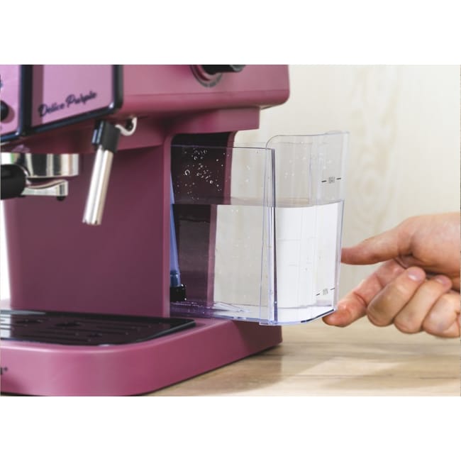 ECODE® Cafetera Espresso DELICE PURPLE, 20 Bares de Presión, Vaporizador, Depósito 1.5 Litros, Manómetro con Temperatura ECO-419 DP
