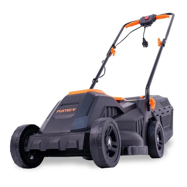 Cortacésped eléctrico con cable - FUXTEC FX-RME33 - 9Kg, 33cm de ancho de corte, recogedor de 30L, 20mm - 60mm
