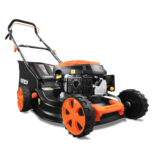 FUXTEC FX-RM4646ECO - Cortacésped gasolina 46cm, motor 146cc, 3en1 Easy Clean, 2,6kW, mulching, recogedor 50L, práctico y eficiente