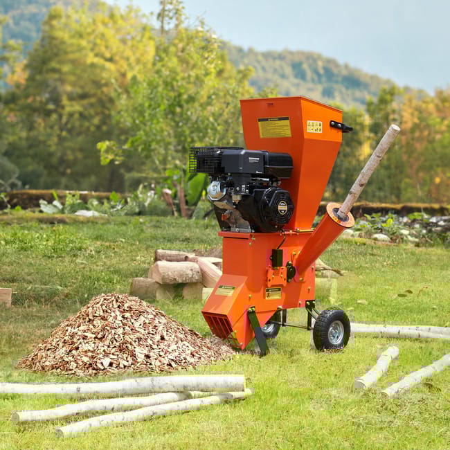 Trituradora de Madera Motor de Gasolina Robusto 8,6 kW 420 cc, Desmenuzamiento Rápido de Madera, Trituradora Compacta de Acero, 87x73x136cm VEVOR