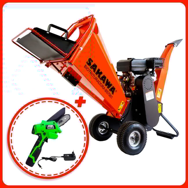 Biotrituradora SAKAWA BS7001 + Regalo Minimotosierra Batería
