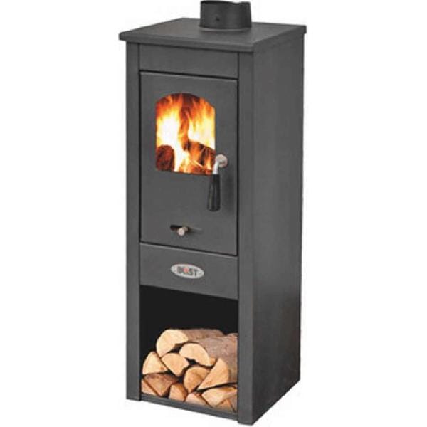 Poêle à bois en cier con compartimento para bûches K-Line Karso Antracita 6 kW