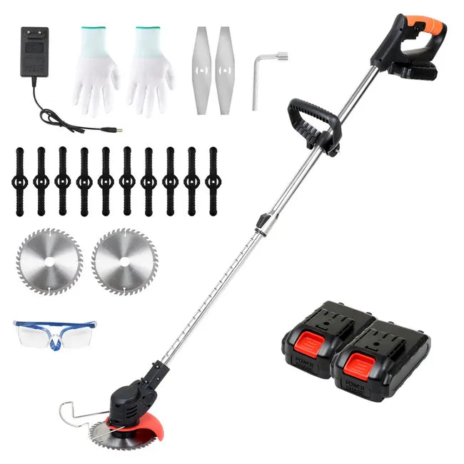 Desbrozadora Cortacésped 18krpm Con cargador con 2x 21V 1.5.0Ah y cargador de batería, Juego de cortacésped