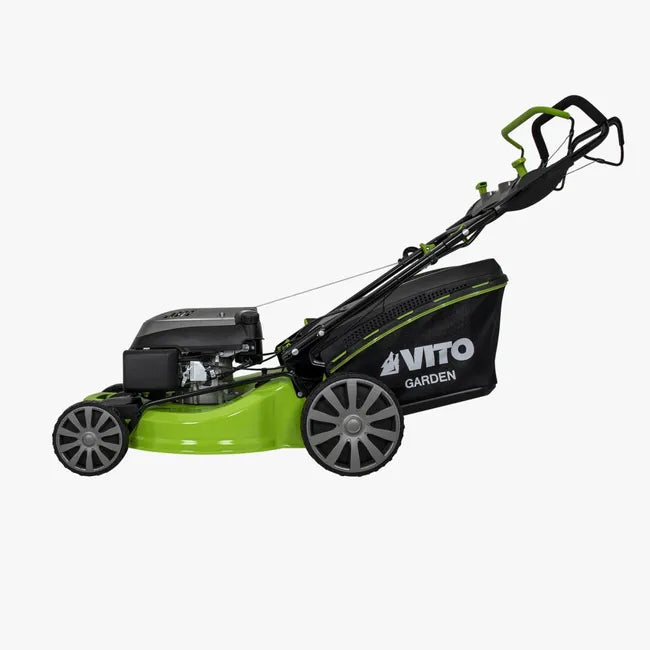 Cortacésped autopropulsado 6,5 CV Césped 2000m2 Bandeja triturador 65L VITO