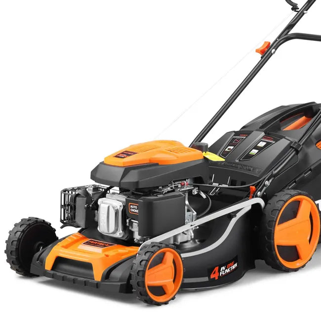 FUXTEC RM5196 - Cortacésped gasolina autopropulsado 4en1, 51cm, 196cc, 4,4kW, bolsa 50L, sistema Easy Clean, potente y eficiente