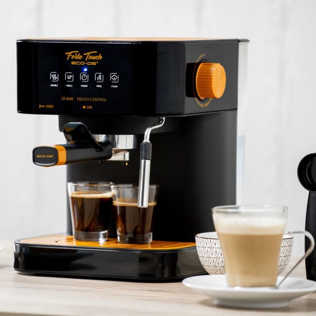 ECODE® Cafetera Espresso Forte Touch, 20 Bar, Boquilla De Espuma, 1.6 litros, Express, 1050 Watts [Eficiencia energética A] ECO-420