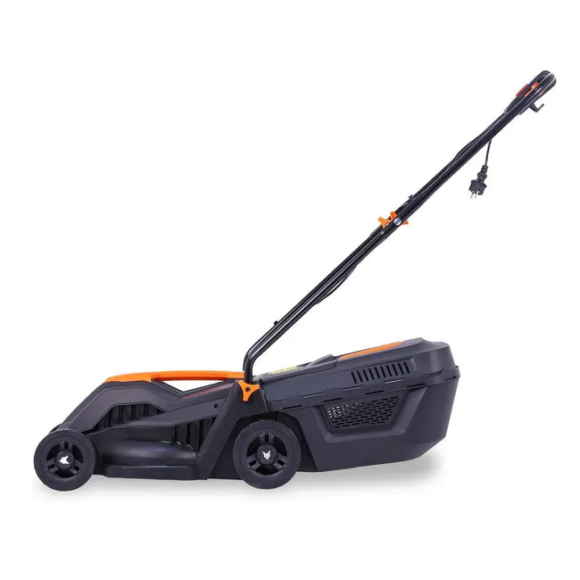 Cortacésped eléctrico con cable - FUXTEC FX-RME33 - 9Kg, 33cm de ancho de corte, recogedor de 30L, 20mm - 60mm
