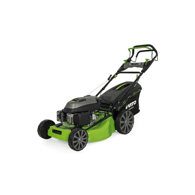 Cortacésped autopropulsado 6,5 CV Césped 2000m2 Bandeja triturador 65L VITO